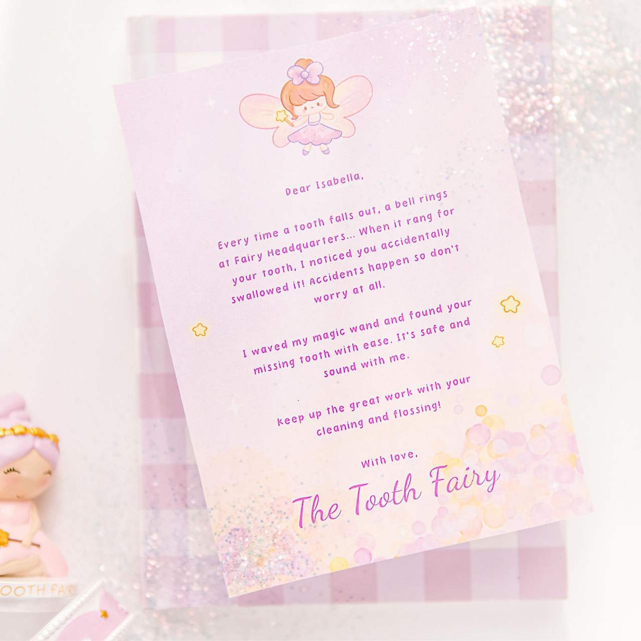 Swallowed Tooth - Personalised Tooth Fairy Letter (Purple)