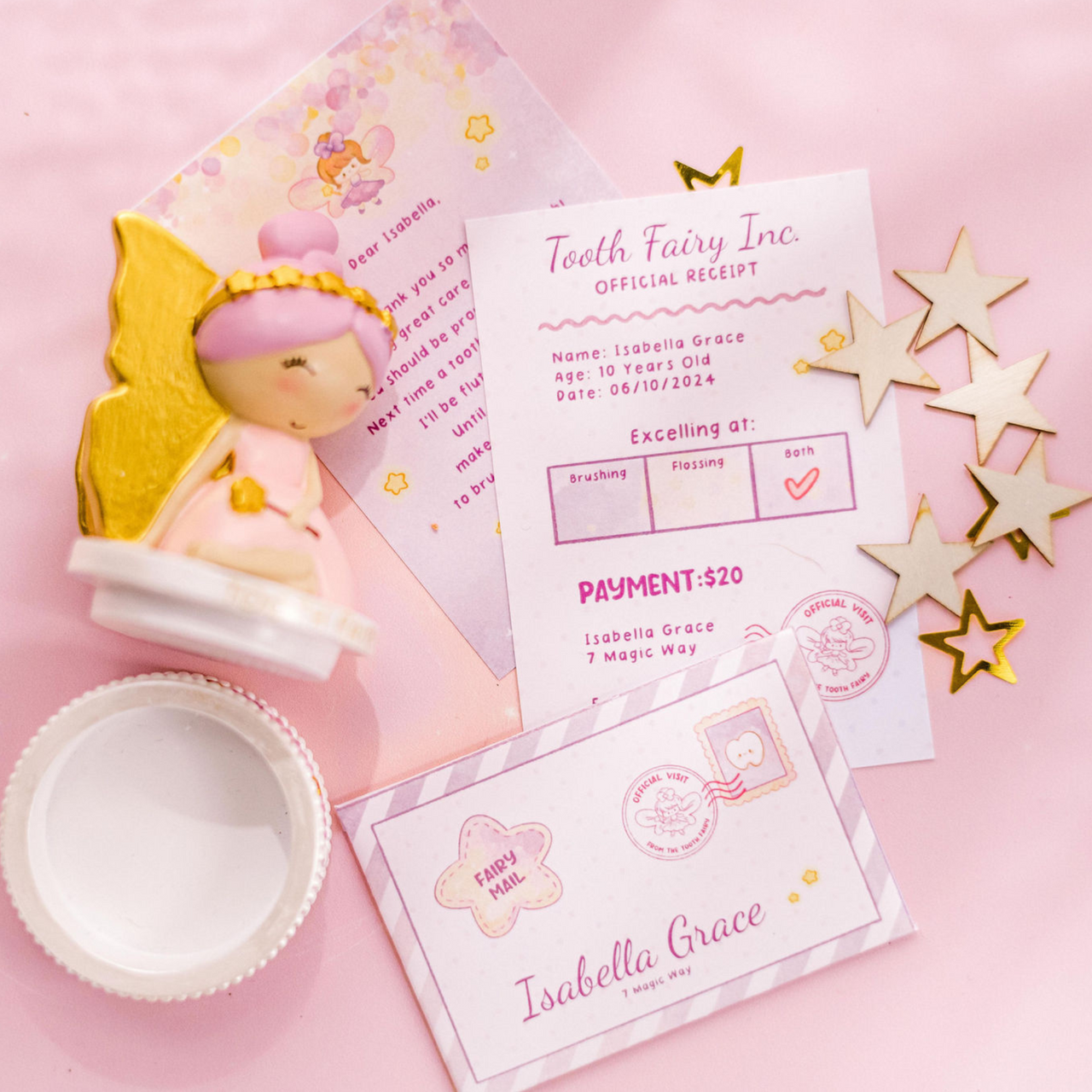 Tooth Fairy Letter Set - Personalised (Purple)